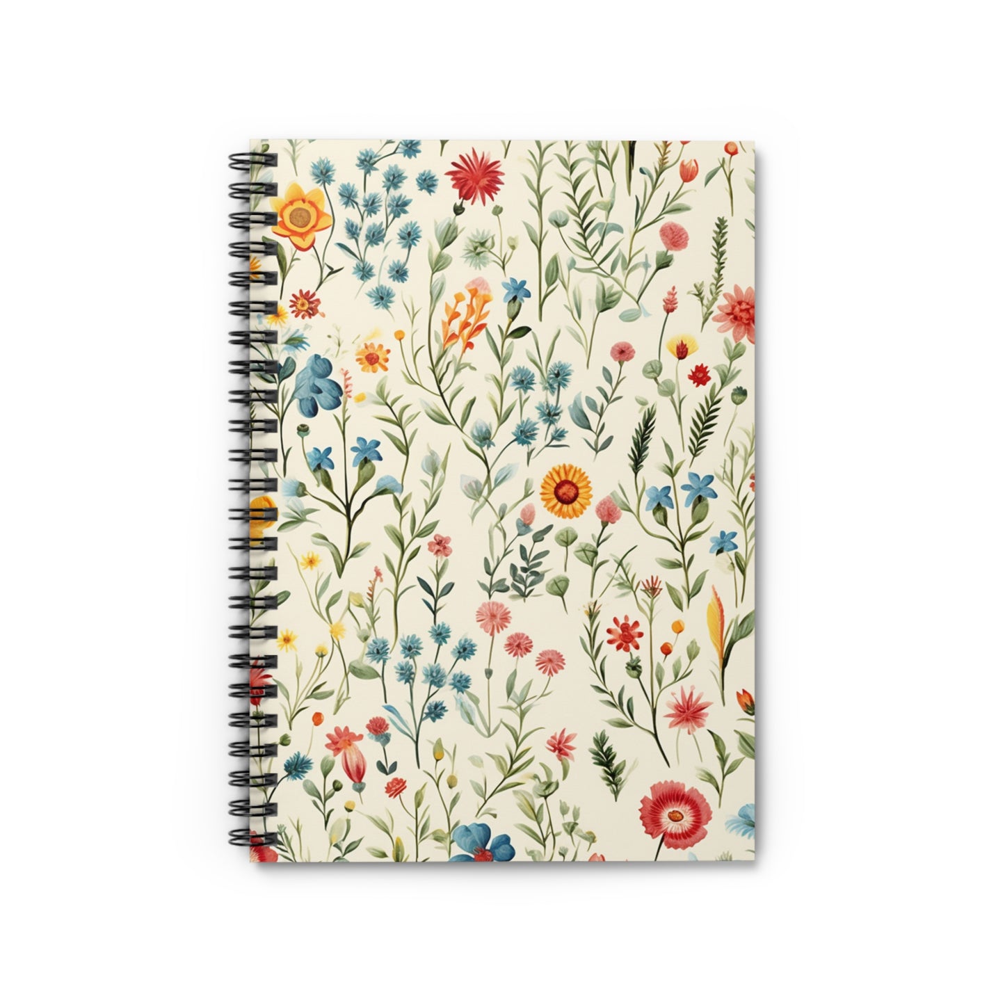 Floral Notebook, Journal, Vintage Flower Pattern, Lined Stationery, Gift, Ruled Line Notebook, Writing Journal, Diary, Planner, Bullet