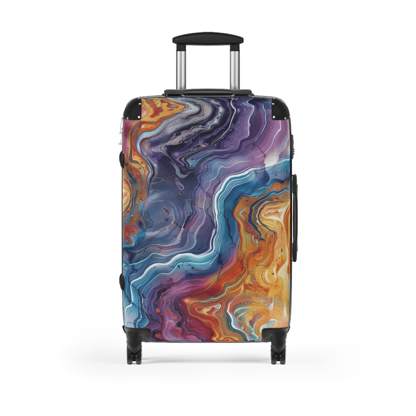 Marble Print Suitcases Multicolor - Travel Luggage, Hardshell Spinner, 4-Wheel Suitcase, Classic Marbled Suitcase, Gold Travel Bag