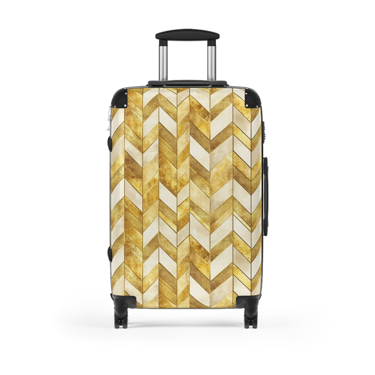 Gold Glitter Suitcases Multicolor - Travel Luggage, Hardshell Spinner, 4-Wheel Suitcase, Classic Marbled Suitcase, Gold Travel Bag