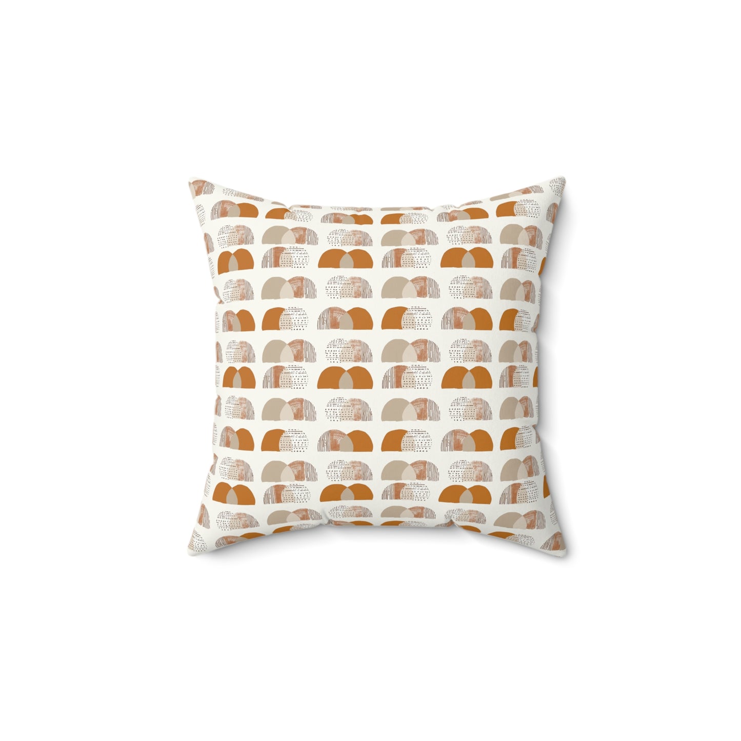 Neutral Earth Tones Square Pillow, Modern Abstract Geometric Decor, Geometric Cushion, Faux Suede Pillow, Home Decor Accent