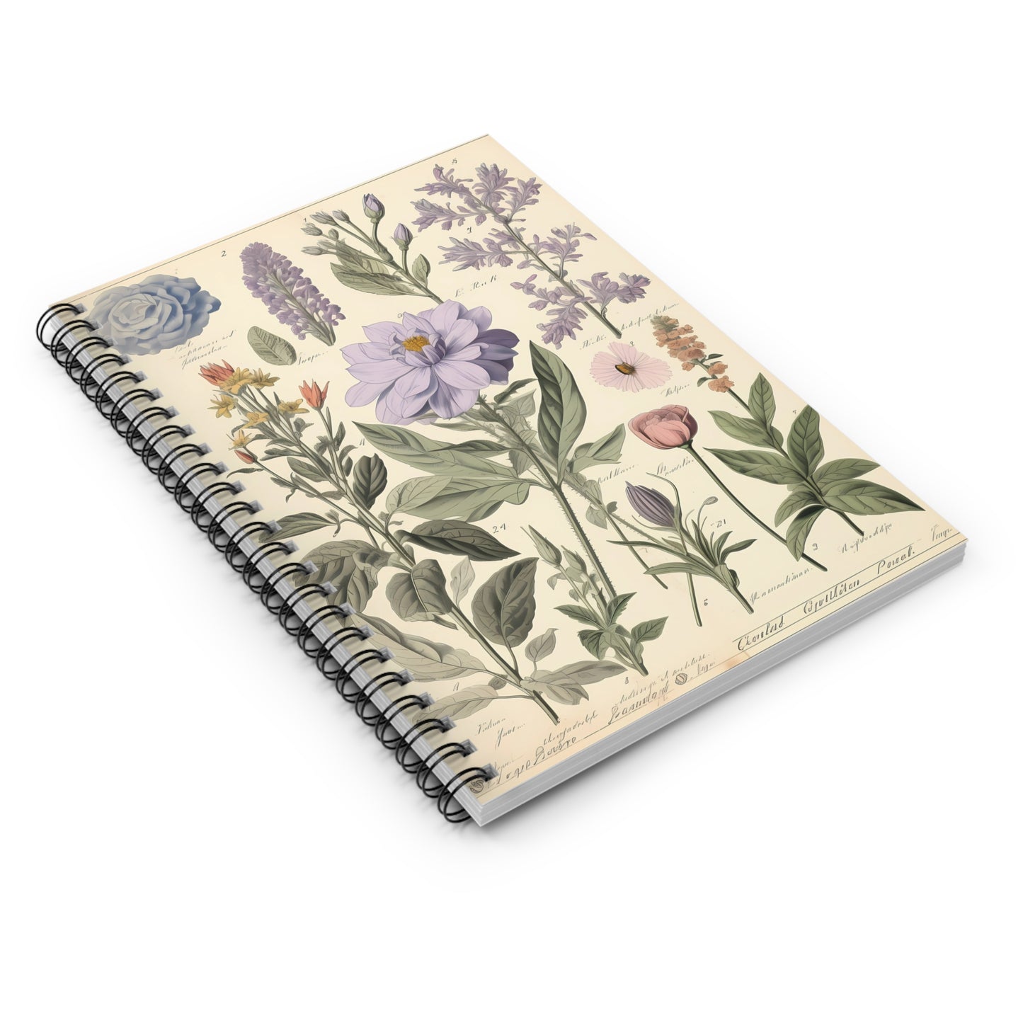VintageFloral Notebook, Journal, Antique Flower Pattern, Lined Stationery, Gift, Ruled Line Notebook, Writing Journal, Diary, Planner