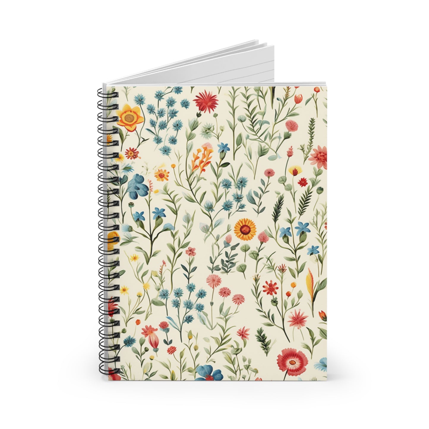 Floral Notebook, Journal, Vintage Flower Pattern, Lined Stationery, Gift, Ruled Line Notebook, Writing Journal, Diary, Planner, Bullet