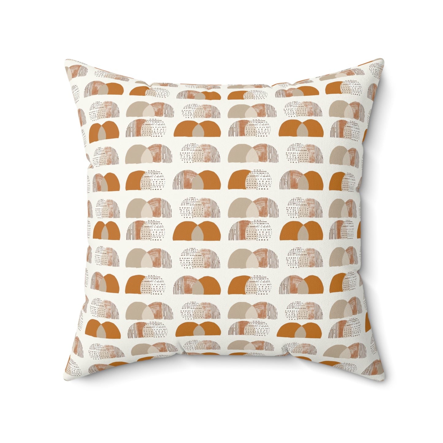 Neutral Earth Tones Square Pillow, Modern Abstract Geometric Decor, Geometric Cushion, Faux Suede Pillow, Home Decor Accent