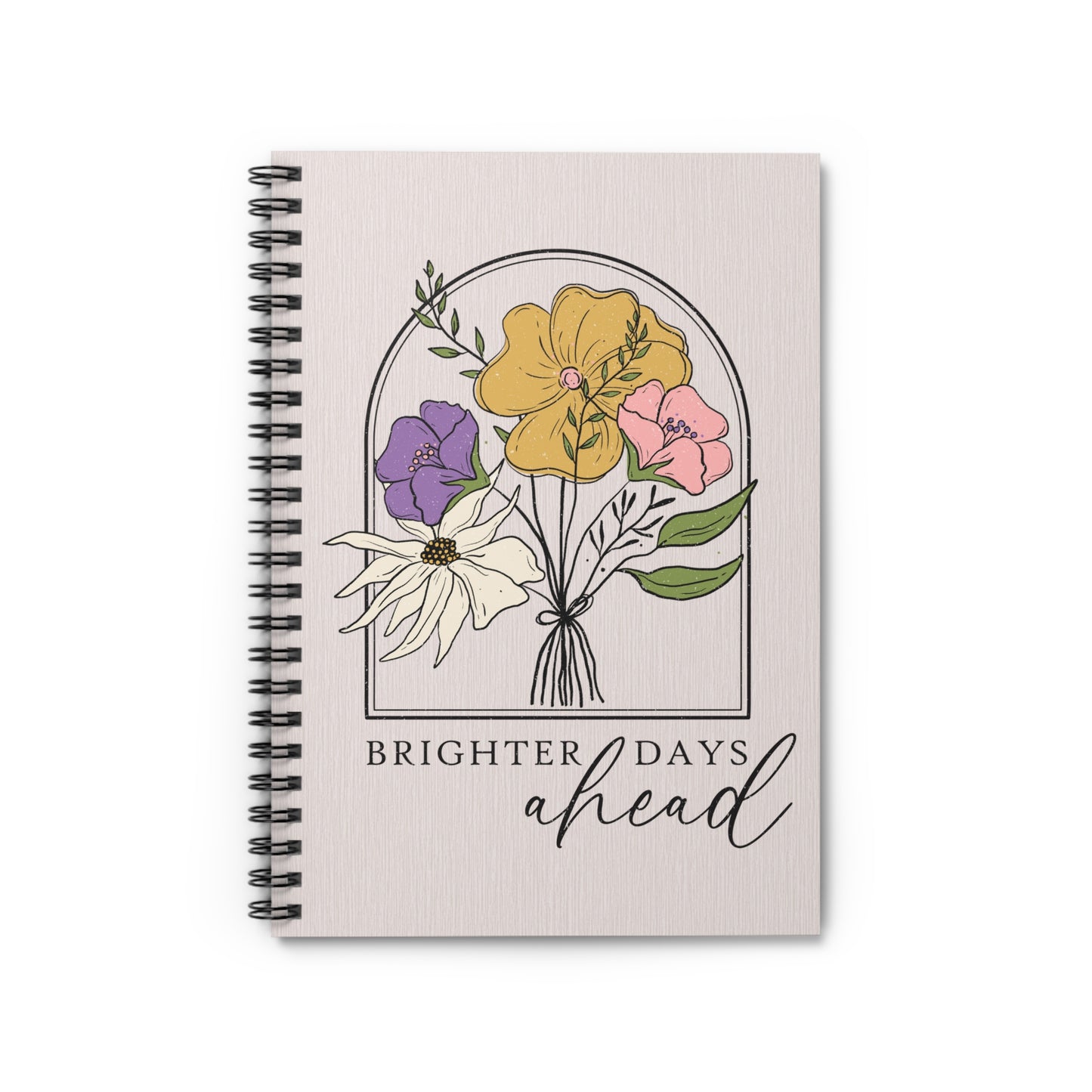 Brighter Days Floral Notebook, Journal, Flower Pattern, Lined Stationery, Gift, Ruled Line Notebook, Writing Journal, Diary, Planner