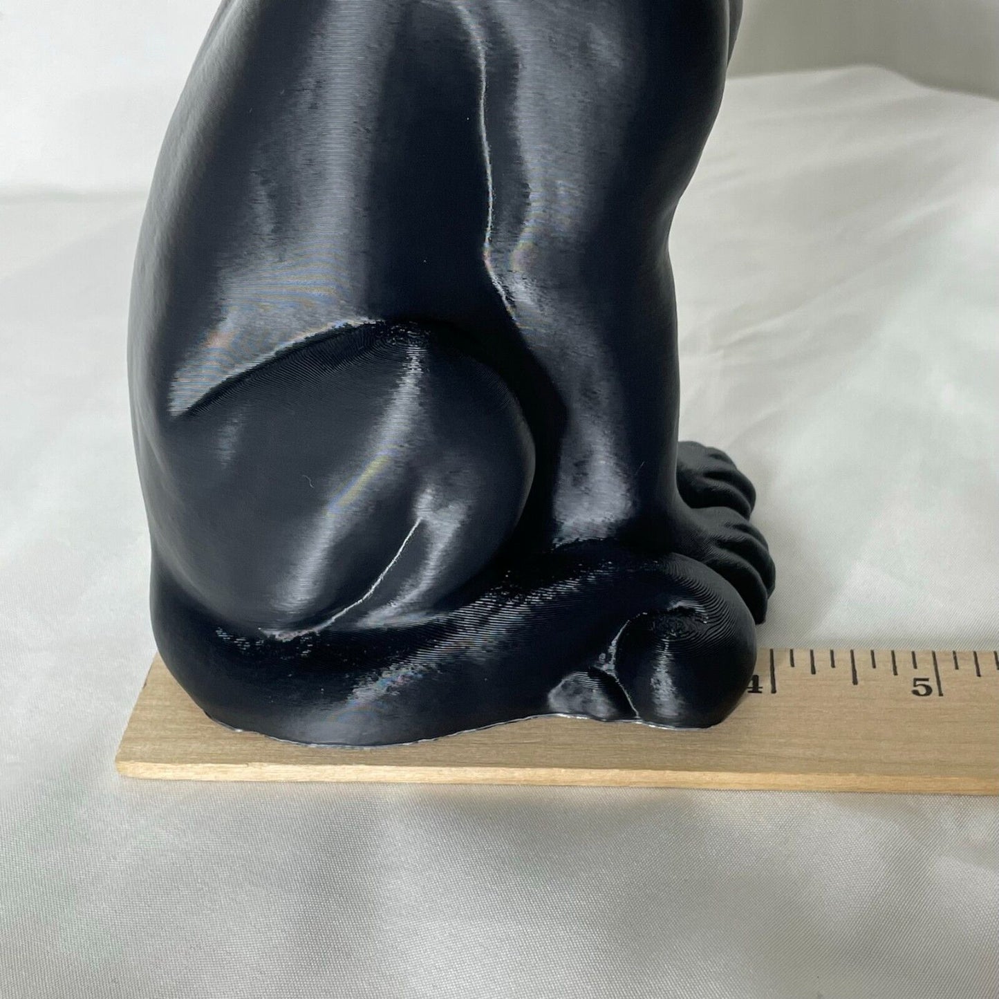 Black Big Cat Decor Statue 8" Sculpture Animal Decorations Modern Home Gift Art