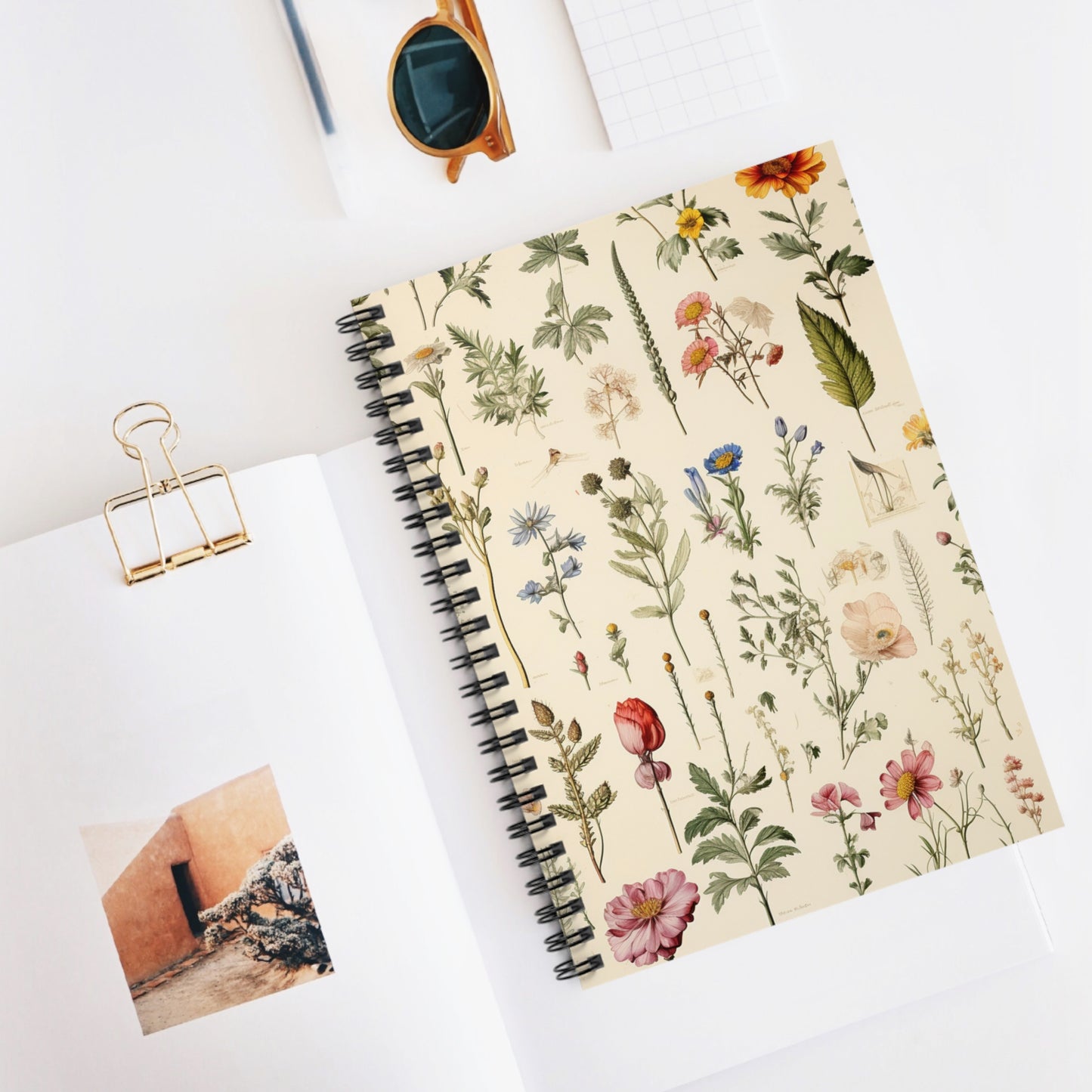 Floral Notebook, Journal, Vintage Flower Pattern, Lined Stationery, Gift, Ruled Line Notebook, Writing Journal, Diary, Planner, Bullet