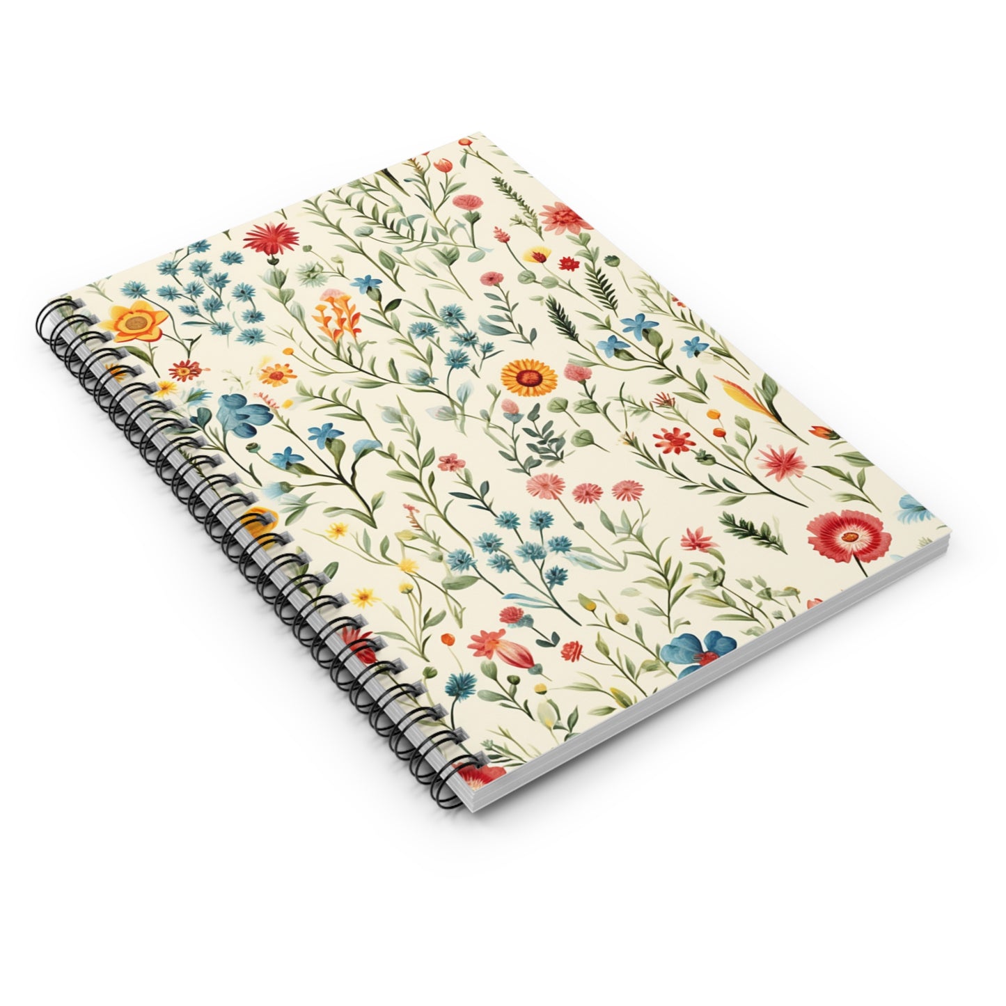 Floral Notebook, Journal, Vintage Flower Pattern, Lined Stationery, Gift, Ruled Line Notebook, Writing Journal, Diary, Planner, Bullet