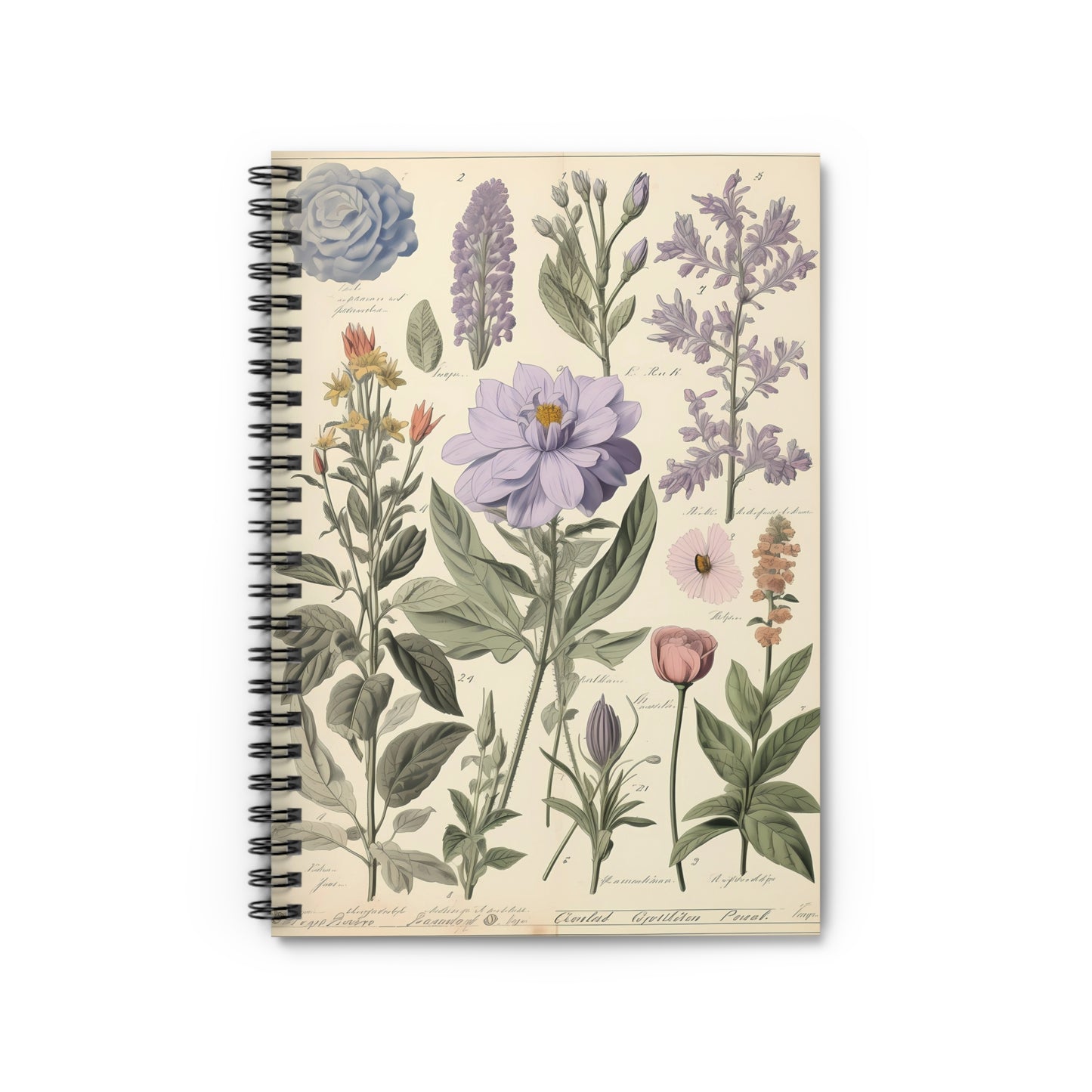 VintageFloral Notebook, Journal, Antique Flower Pattern, Lined Stationery, Gift, Ruled Line Notebook, Writing Journal, Diary, Planner