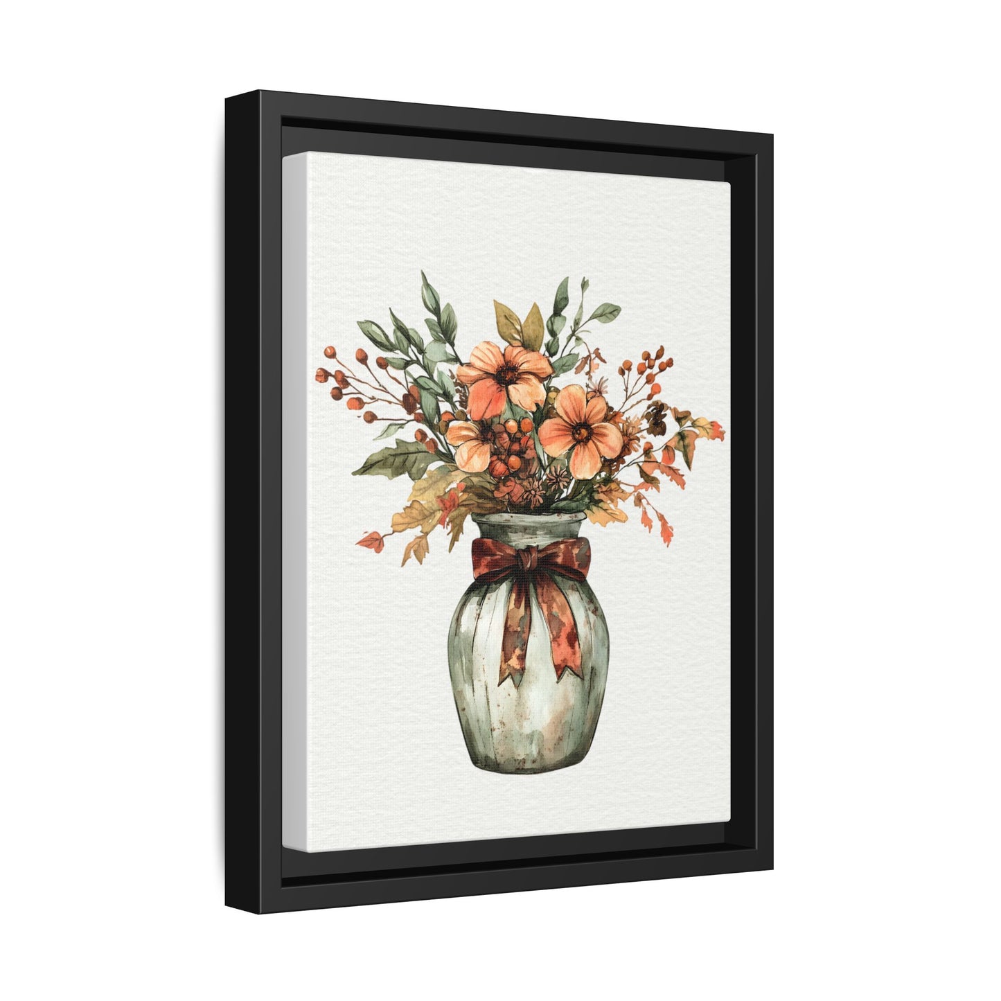 Rustic Floral Vase Print, Vintage Botanical Framed Decor - Wall Art, Farmhouse Wildflowers, Home Office Decoration, Gift for Gardener,
