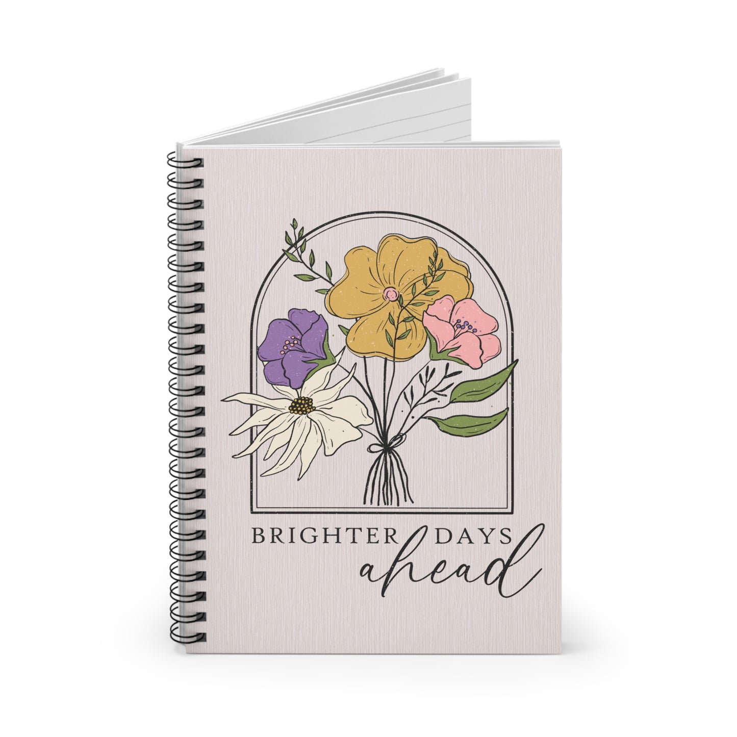 Brighter Days Floral Notebook, Journal, Flower Pattern, Lined Stationery, Gift, Ruled Line Notebook, Writing Journal, Diary, Planner