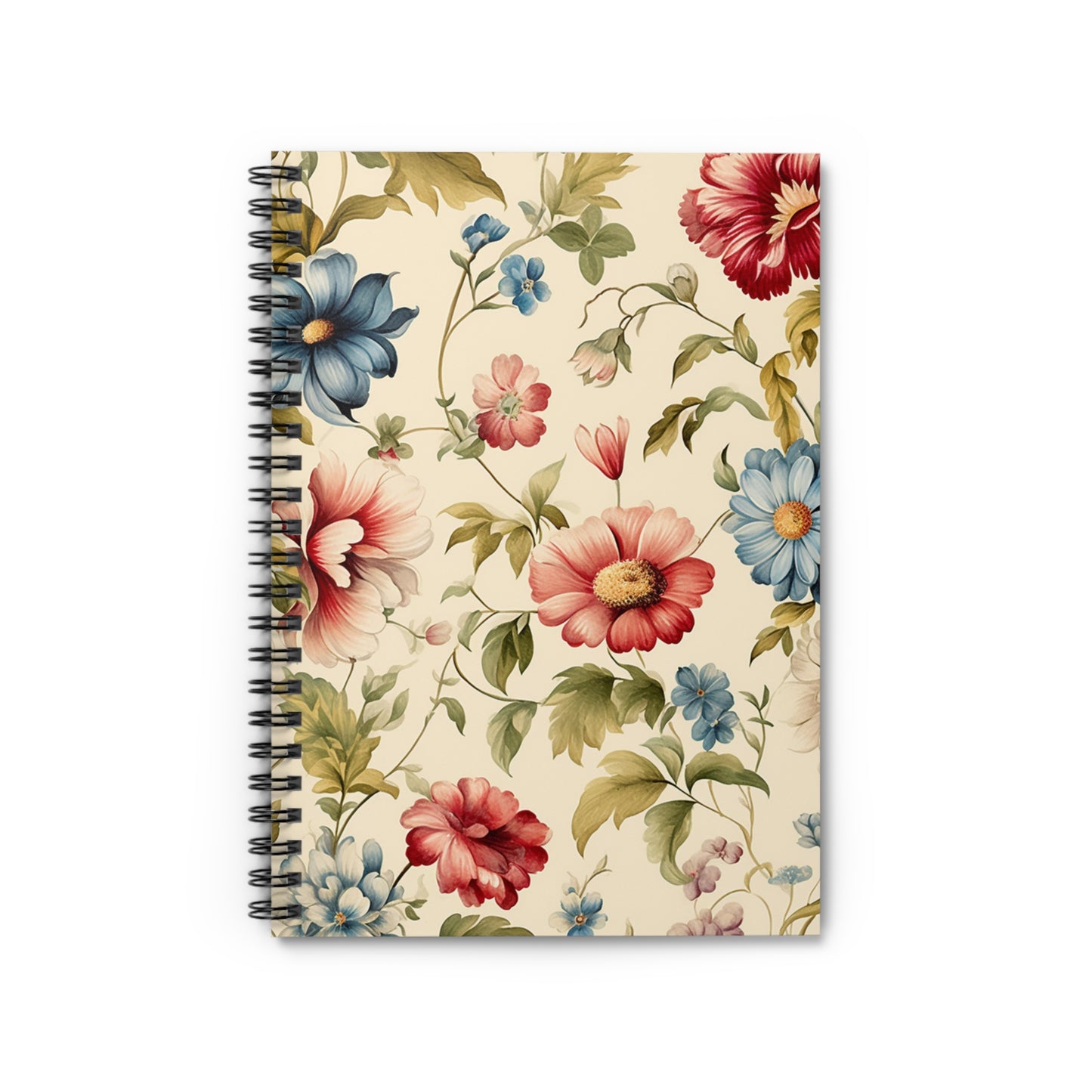 Floral Notebook, Journal, Vintage Flower Pattern, Lined Stationery, Gift, Ruled Line Notebook, Writing Journal, Diary, Planner, Bullet