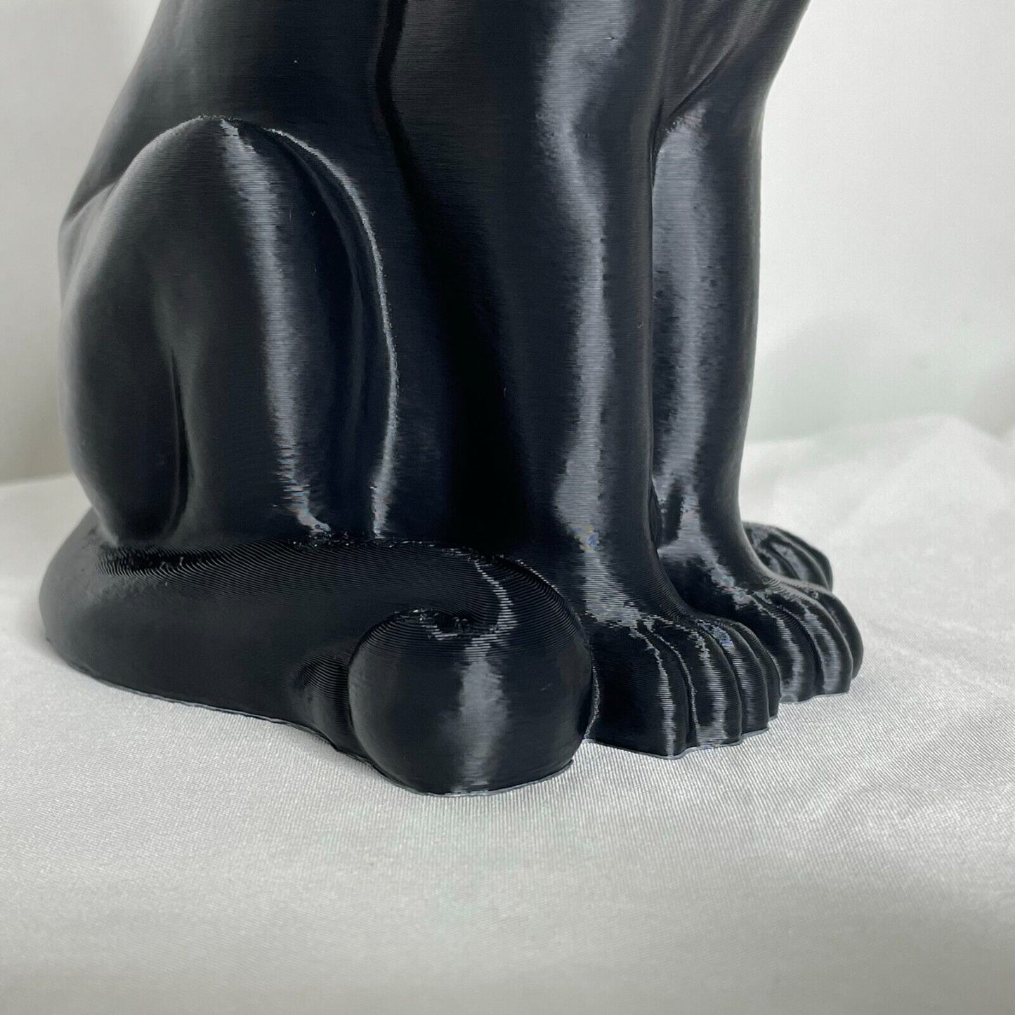 Black Big Cat Decor Statue 8" Sculpture Animal Decorations Modern Home Gift Art