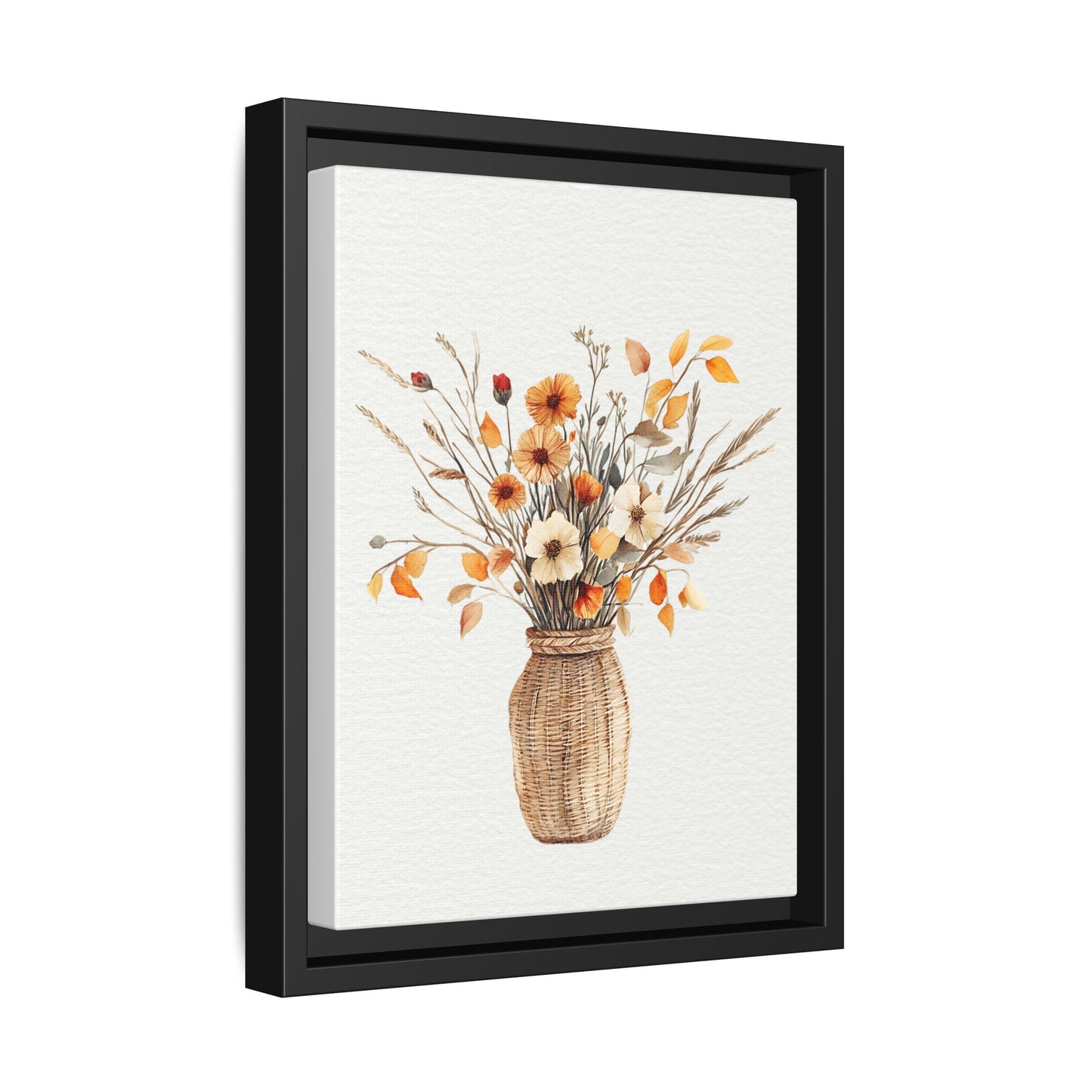 Rustic Floral Vase Print, Vintage Botanical Framed Decor - Wall Art, Farmhouse Wildflowers, Home Office Decoration, Gift for Gardener,