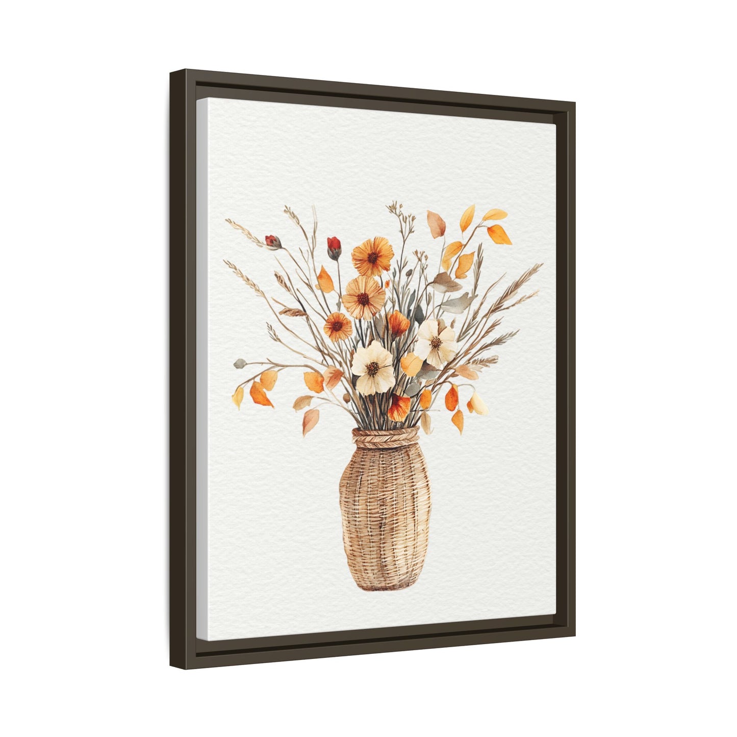 Rustic Floral Vase Print, Vintage Botanical Framed Decor - Wall Art, Farmhouse Wildflowers, Home Office Decoration, Gift for Gardener,