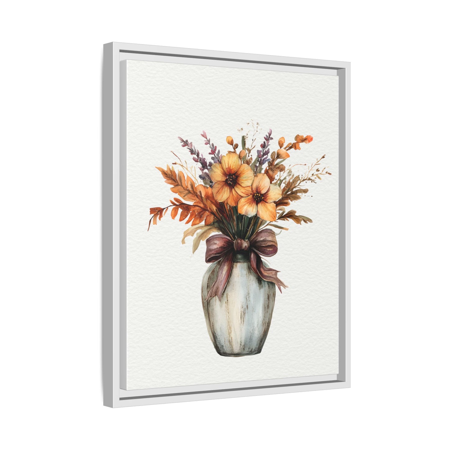 Rustic Floral Vase Print, Vintage Botanical Framed Decor - Wall Art, Farmhouse Wildflowers, Home Office Decoration, Gift for Gardener,