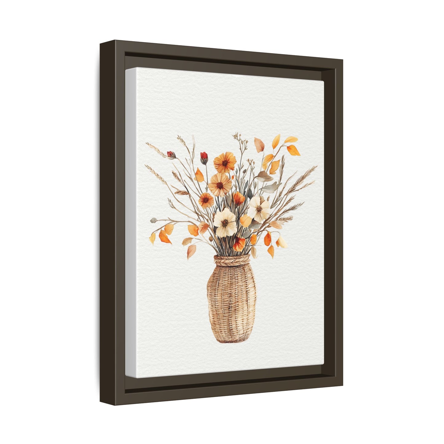 Rustic Floral Vase Print, Vintage Botanical Framed Decor - Wall Art, Farmhouse Wildflowers, Home Office Decoration, Gift for Gardener,