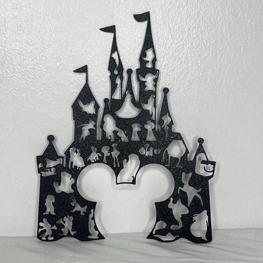 Magical Castle Silhouette Disney Mickey Wall Art Fantasy Decor Plastic
